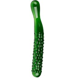 Стъклено дилдо "GLASS CUCUMBER" 18 см. Двустранно