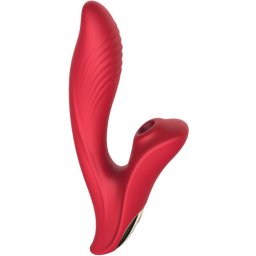 Луксозен вибратор със засмукваща функция "WYN 91 RED" 20 см