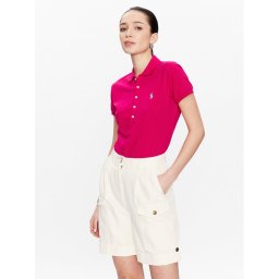 Polo Ralph Lauren Тениска с яка и копчета 211870245034 Розов Slim Fit