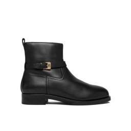 Tommy Hilfiger Боти Th Buckle Riding Leather Bootie FW0FW08781 Черен