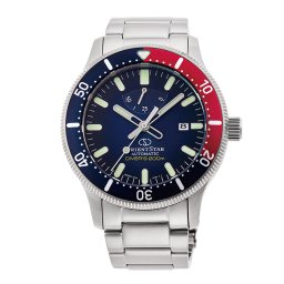 Orient Star RE-AU0306L Мъжки часовник - Автоматичен Спортен, Син Циферблат, Дата, 44 мм, 200м Водоуст., Стоманена Верижка