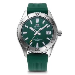 Orient RA-AC0Q11E Мъжки часовник - Автоматичен, Зелен Циферблат, Зелена Силиконова Каишка, Дата, 39.9 мм, 200м Водоуст.
