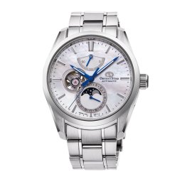 Orient Star RE-AY0005A Мъжки часовник - Автоматичен с Лунна Фаза, Седефен Циферблат, Полу-Скелетон, 41мм, Резерв 50ч, 100м Водоуст.