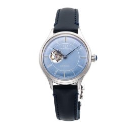 Orient Star RE-ND0012L Дамски часовник- Автоматичен, Син Циферблат, Полу-Скелетон, 30мм, 50м Водоуст., Синя Кожена Каишка