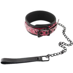 Луксозен колар с верижка "LUXURY FETISH RED"