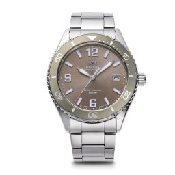 Orient RA-WJ0004Y Мъжки часовник - Соларен, Спортен Водолазен, Кафяв Циферблат, Въртящ се Безел, 39.9 мм, 200м Водоуст.