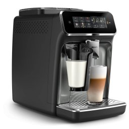 Кафеавтомат Philips серия 3300 EP3349/70, LatteGO, 6 вида напитки, Интуитивен сензорен екран, Tехнология SilentBrew, Приложение HomeID, Керамична мелaчка, Черен/Сребрист