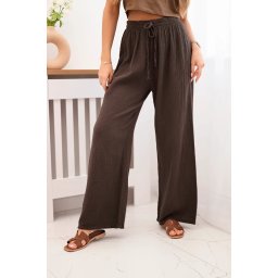 Kesi Włoski Muslin pants with a wide leg brown