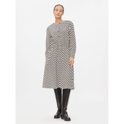 Tommy Hilfiger Ежедневна рокля Zigzag Waisted Midi Dress WW0WW41157 Бял Regular Fit