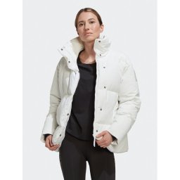 adidas Пухено яке Big Baffle HN9935 Бял Loose Fit