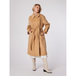 Simple Преходно палто PLD502-03 Бежов Relaxed Fit