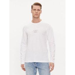 Calvin Klein Тениска с дълъг ръкав Line Logo K10K112483 Бял Regular Fit