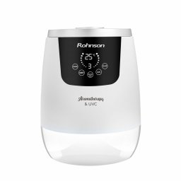 Овлажнител Rohnson R-9517, консумация 25W, 4 l резервоар, подходящ за помещения до 50м², 3 регулируеми режима на изпускане на пара, арома дифузер, бял