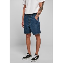 Eco-friendly denim Bermuda shorts washed in indigo