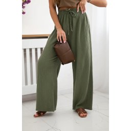 Kesi Włoski Muslin pants with a wide leg khaki