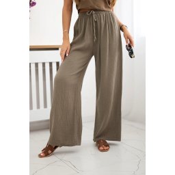 Kesi Włoski Muslin pants with a wide leg fango