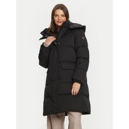 Guess Пухено яке Belkisa W4BL0B WGJR2 Черен Regular Fit
