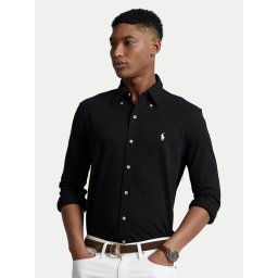 Polo Ralph Lauren Риза Pique 710654408 Черен Regular Fit