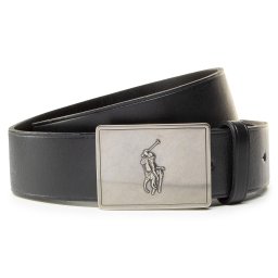 Мъжки колан Polo Ralph Lauren 36mm Pp Plaque Belt 405691693001 Черен