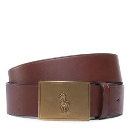 Мъжки колан Polo Ralph Lauren 36Mm Pp Plaque Belt 405691693002 Кафяв