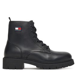 Туристически oбувки Tommy Jeans Tjw Lace Up Leather Boot EN0EN02824 Черен