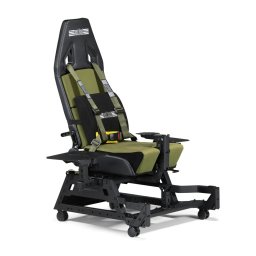 Геймърски стол Next Level Racing Flight Seat Pro Boeing Military Edition, до 150kg, PU кожа, черно-зелен