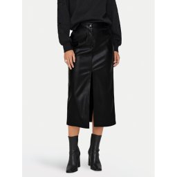 ONLY Пола от имитация на кожа Heidi 15322539 Черен Regular Fit