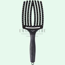 Olivia Garden Плоска голяма масажна четка за коса със смесен косъм Hairbrush Fingerbrush Combo Large - Black
