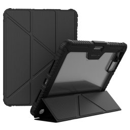 NILLKIN Bumper Leather Case Pro калъф за iPad Air 13 (2025) / (2024) / Pro 12.9 (2020) (2021) (2022) със слайд капак за камера и Origami стойка