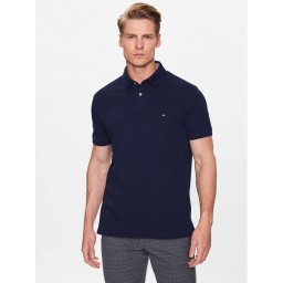 Tommy Hilfiger Тениска с яка и копчета 1985 MW0MW17770 Тъмносин Regular Fit