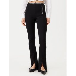 HUGO Текстилни панталони 50530455 Черен Slim Fit