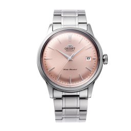 Orient RA-AC0M11Y Мъжки часовник - Класически, Автоматичен (ръчно навиване), Прасковен циферблат, Прозрачен гръб, Куполообразно стъкло