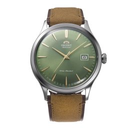 Orient RA-AC0P01E Мъжки часовник - Класически, Автоматичен, Зелен циферблат, Веган кожа, Минерално стъкло