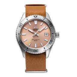 Orient RA-AC0Q05P Часовник - Спортен, Унисекс, Автоматичен, Бежов циферблат, Кафява кожа, Сапфир, 20 ATM