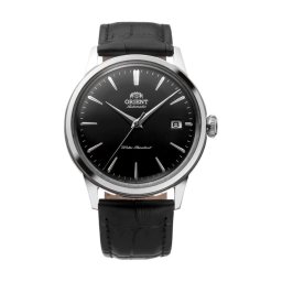 Часовник Orient RA-AC0M02B - Класически, Унисекс, Автоматичен, Черен циферблат, Кожа, Прозрачен гръб, Куполообразно стъкло