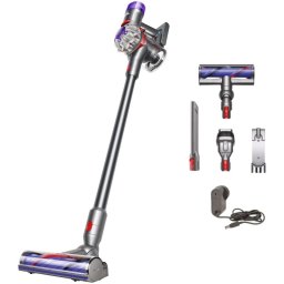 Вертикална прахосмукачка Dyson V8 Advanced, 425 W, 21.6 V, 0.54 l, автономност 40 минути, Сив/Сребрист