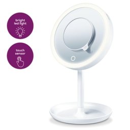 Beurer BS 45 illuminated cosmetics mirror,LED light, Touch sensor, 5x magni