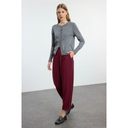 Trendyol Claret Red Balloon Pattern Woven Trousers