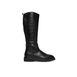 Calvin Klein Ботуши Knee Boot W/ Metal Logo HW0HW02665 Черен