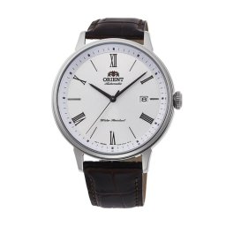 Orient RA-AC0J06S Мъжки часовник - Contemporary, Автоматичен, Бял циферблат, Кожа, Прозрачен гръб