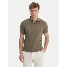JOOP! Jeans Тениска с яка и копчета 15 JJJ-17Amare 30046012 Каки Modern Fit