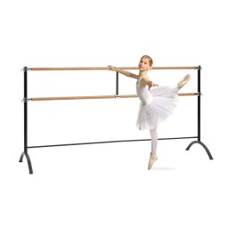 KLARFIT Barre Marie, двоен балетен бар, свободно стоящ, 220 х 113 см, 2 x 38 mm Ø (FITN3- Barre Marie)