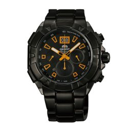 Orient FTV00006B0 Мъжки часовник - Спортен Хронограф, Кварц, 10 ATM, Черен, Оранжеви детайли, Стомана, Sports