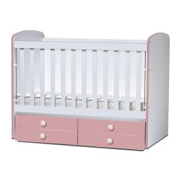 Бебешка кошара Деси 60/120 бял+розов