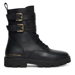 Зимни обувки Tommy Hilfiger Biker Laceup FW0FW08986 Черен