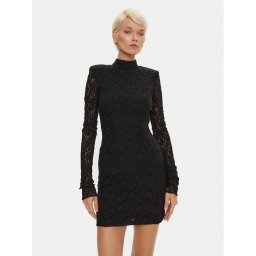 ROTATE Коктейлна рокля Gabriella 113072100 Черен Slim Fit