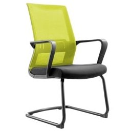 Посетителски стол RFG Smart M, до 120кг, дамаска/меш, черен/зелен, 2 броя в комплект