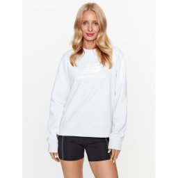 New Balance Суитшърт Essentials Stacked Logo French Terry Crewneck WT31532 Син Regular Fit