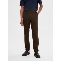 Selected Homme Чино панталони 16087663 Кафяв Slim Fit