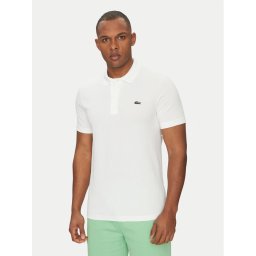 Lacoste Тениска с яка и копчета DH5522 Бял Regular Fit